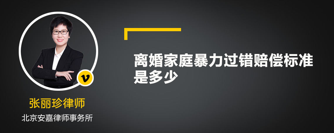 离婚家庭暴力过错赔偿标准是多少