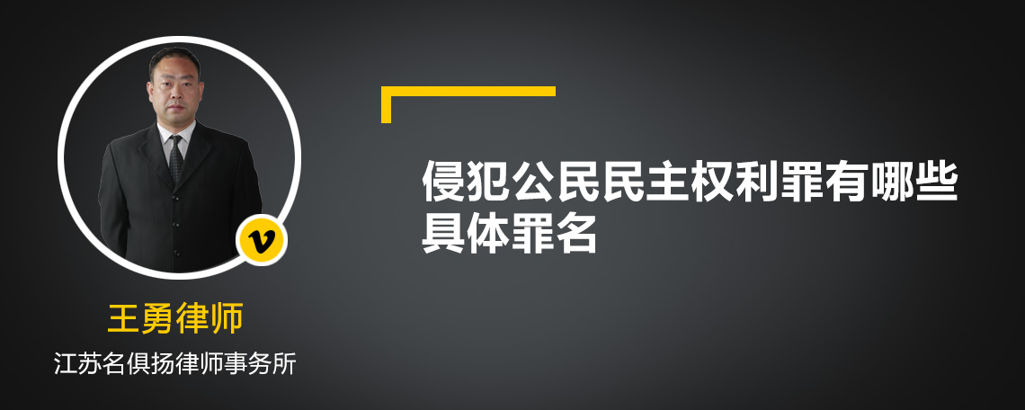 侵犯公民民主权利罪有哪些具体罪名