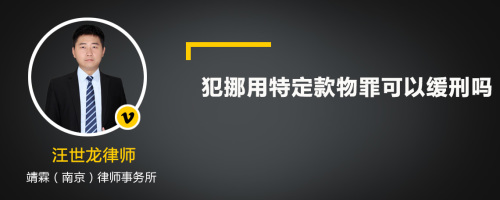 犯挪用特定款物罪可以缓刑吗