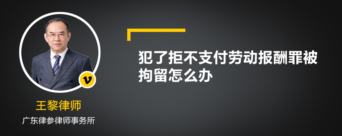 犯了拒不支付劳动报酬罪被拘留怎么办