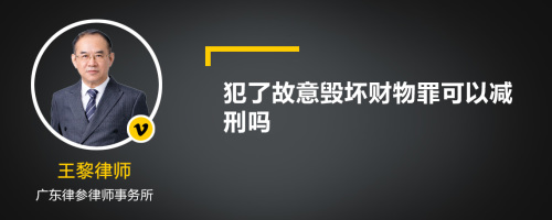 犯了故意毁坏财物罪可以减刑吗