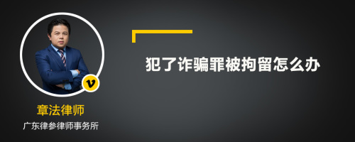 犯了诈骗罪被拘留怎么办