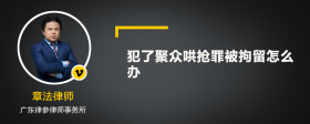 犯了聚众哄抢罪被拘留怎么办