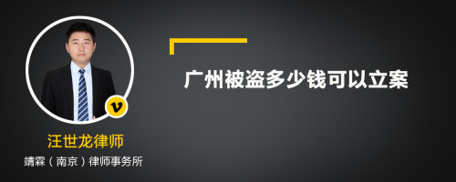 广州被盗多少钱可以立案