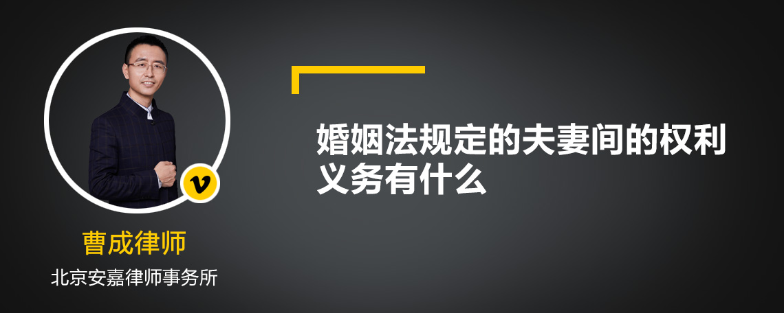 婚姻法规定的夫妻间的权利义务有什么