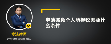 申请减免个人所得税需要什么条件