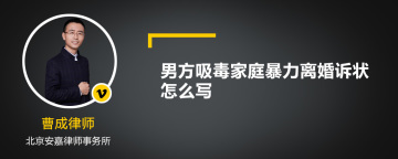 男方吸毒家庭暴力离婚诉状怎么写