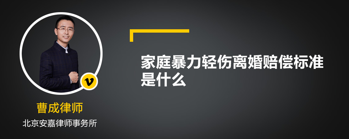 家庭暴力轻伤离婚赔偿标准是什么