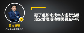 犯了组织未成年人进行违反治安管理活动罪需要坐牢吗