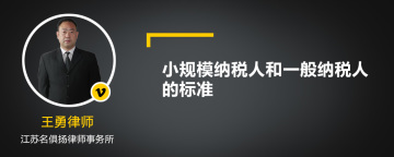 小规模纳税人和一般纳税人的标准