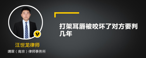 打架耳唇被咬坏了对方要判几年