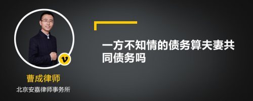 一方不知情的债务算夫妻共同债务吗