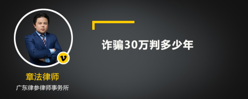 诈骗30万判多少年