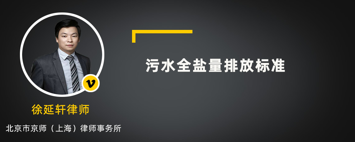 污水全盐量排放标准