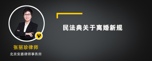 民法典关于离婚新规