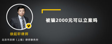 被骗2000元可以立案吗