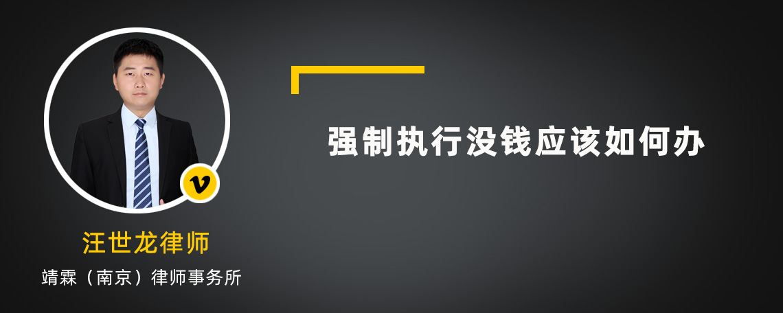 强制执行没钱应该如何办