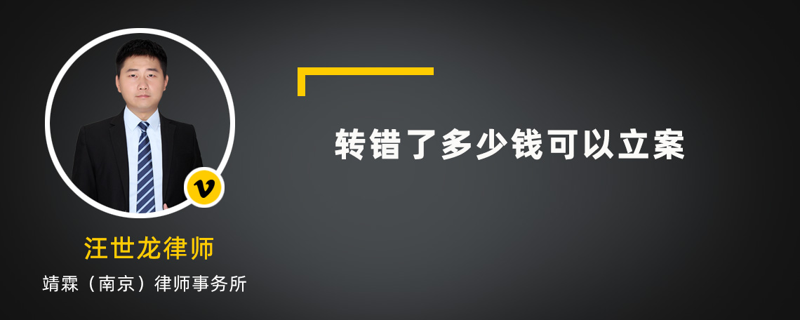 转错了多少钱可以立案