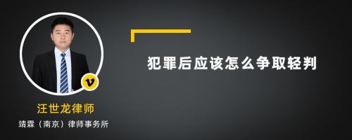 犯罪后应该怎么争取轻判