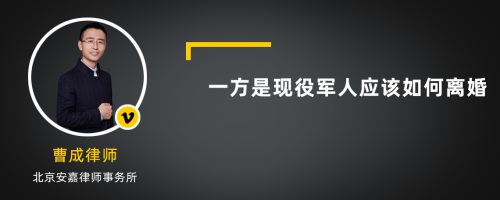 一方是现役军人应该如何离婚