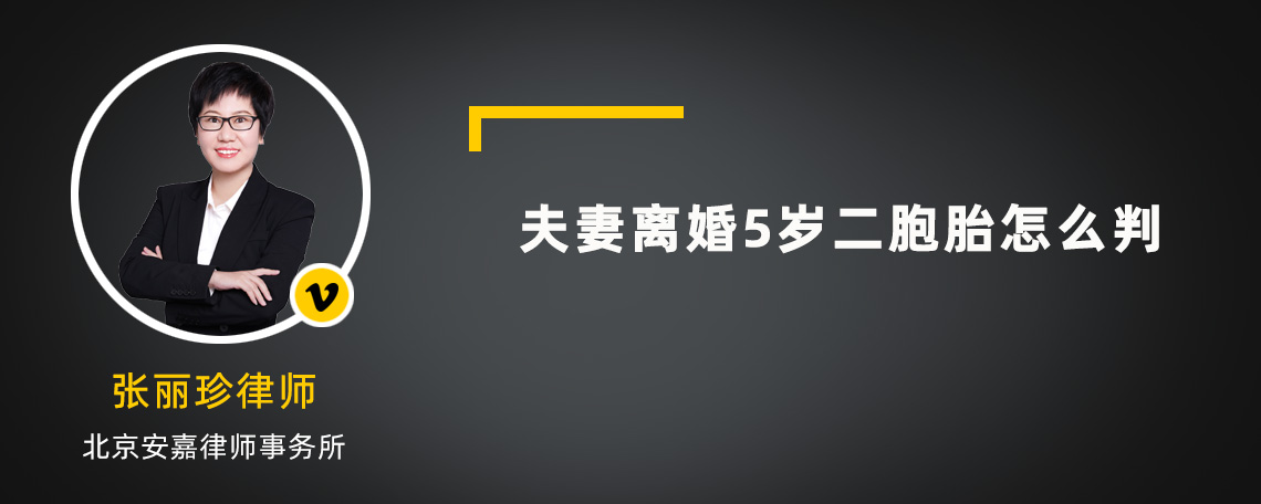 夫妻离婚5岁二胞胎怎么判