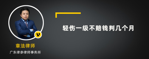 轻伤一级不赔钱判几个月