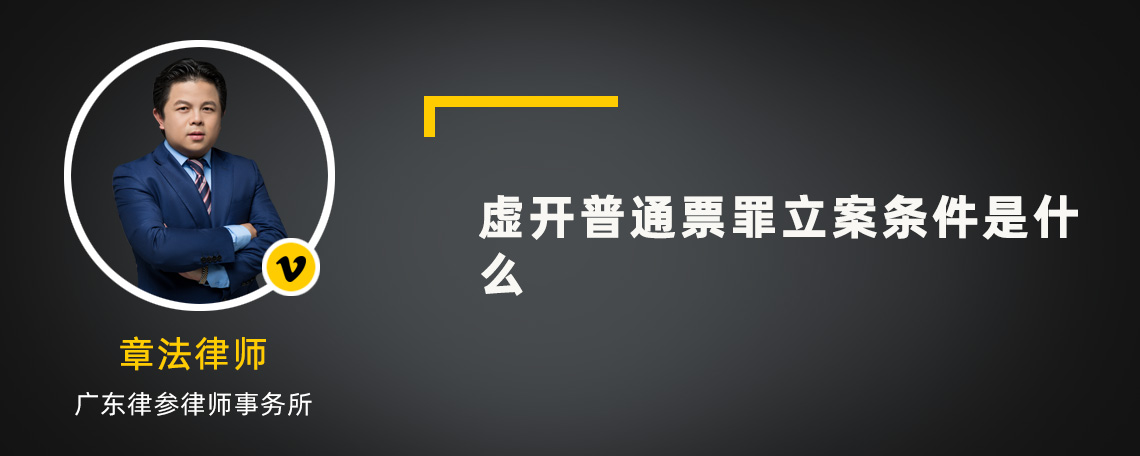 虚开普通票罪立案条件是什么