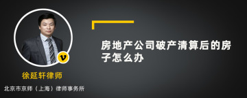 房地产公司破产清算后的房子怎么办