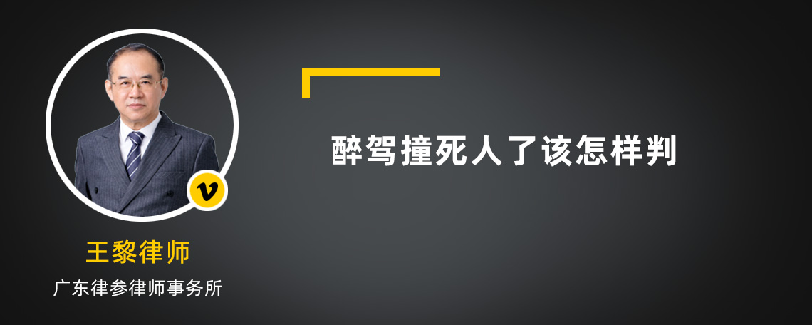 醉驾撞死人了该怎样判