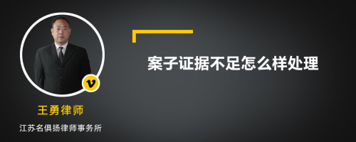 案子证据不足怎么样处理