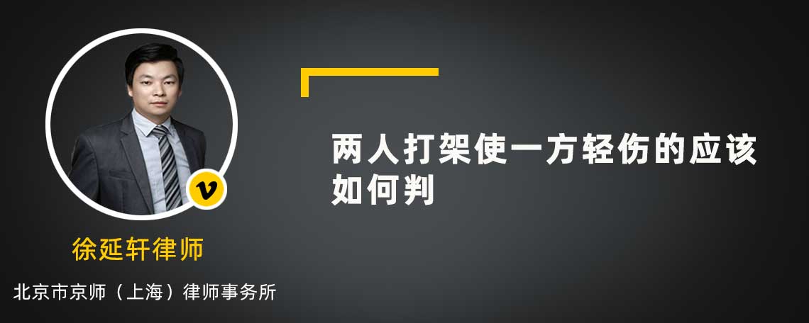 两人打架使一方轻伤的应该如何判