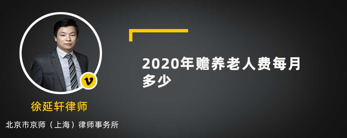 2020年赡养老人费每月多少