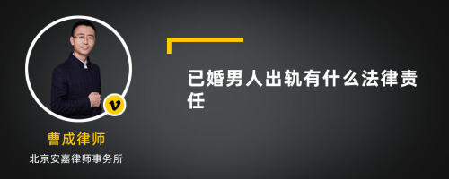 已婚男人出轨有什么法律责任