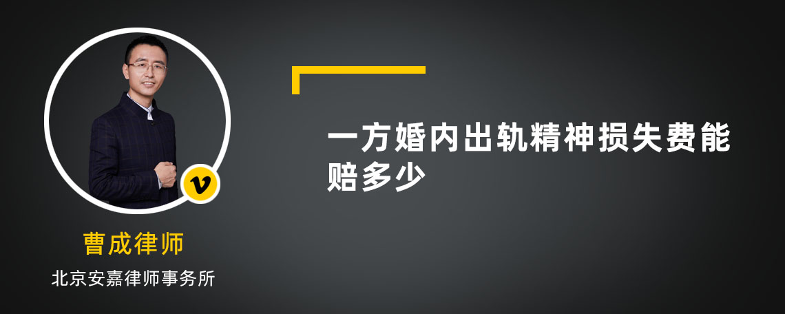 一方婚内出轨精神损失费能赔多少