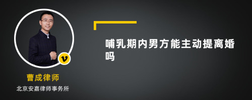 哺乳期内男方能主动提离婚吗