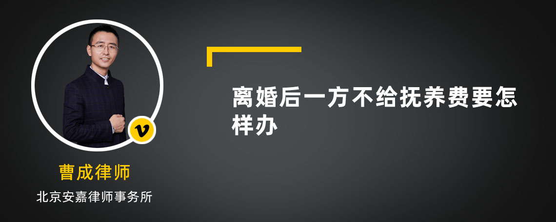 离婚后一方不给抚养费要怎样办