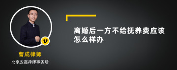 离婚后一方不给抚养费应该怎么样办