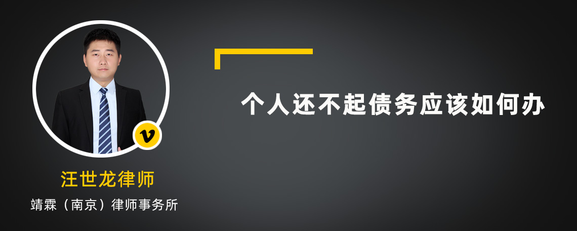 个人还不起债务应该如何办