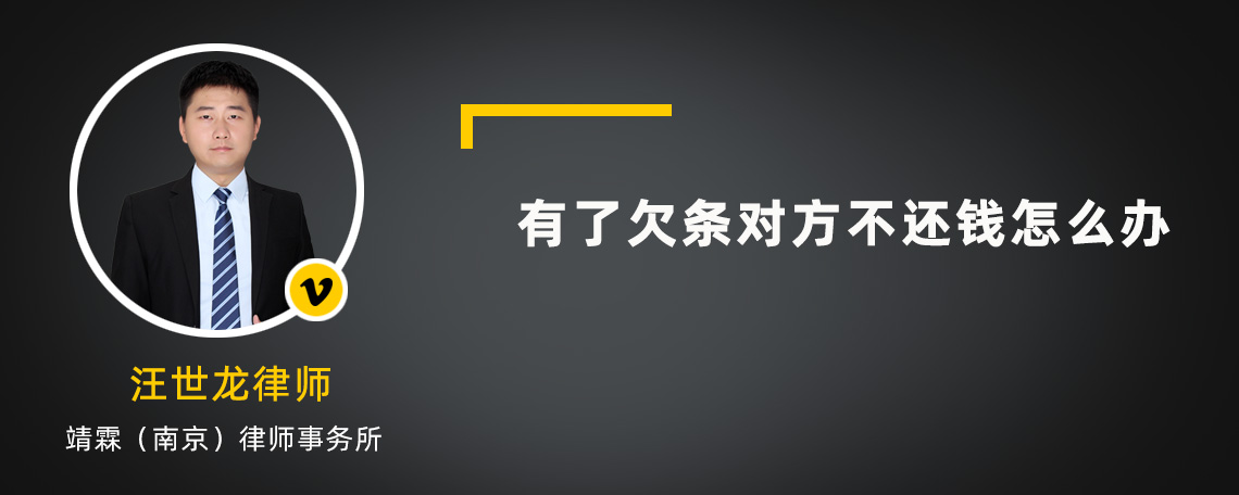 有了欠条对方不还钱怎么办