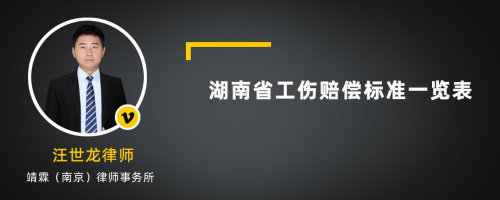 湖南省工伤赔偿标准一览表