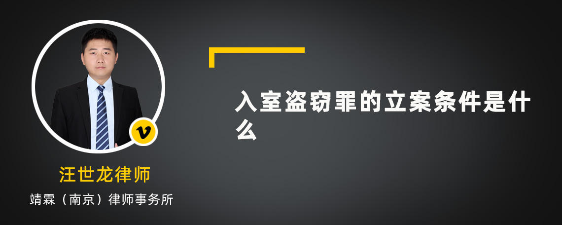 入室盗窃罪的立案条件是什么