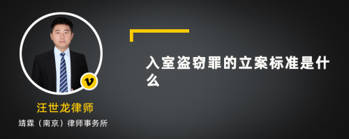 入室盗窃罪的立案标准是什么