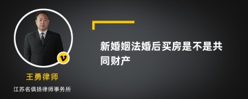 新婚姻法婚后买房是不是共同财产