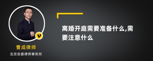 离婚开庭需要准备什么,需要注意什么