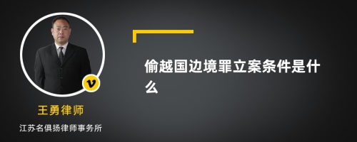 偷越国边境罪立案条件是什么