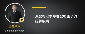 原配可以争夺老公私生子的抚养权吗