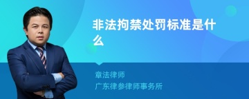 非法拘禁处罚标准是什么