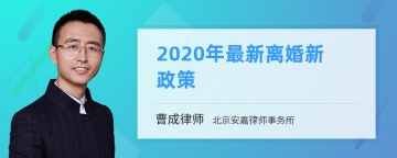 2020年最新离婚新政策