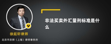 非法买卖外汇量刑标准是什么