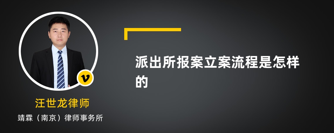 派出所报案立案流程是怎样的